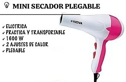 Mini Secador Plegable para Cabello - JetHeat®